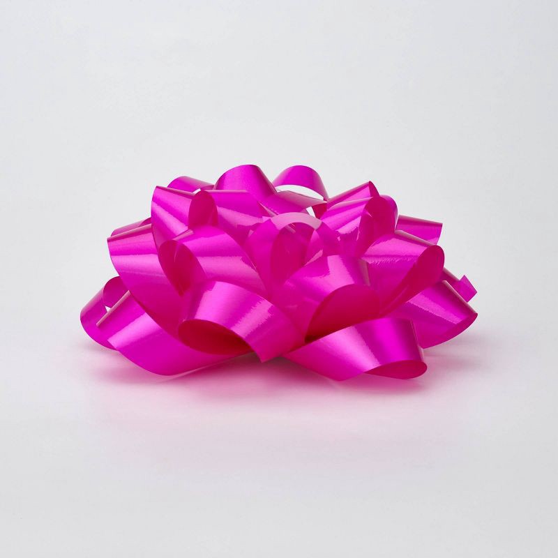 slide 2 of 3, Bows And Sparkles 6" Large Glossy Gift Bow Pink, 1 ct