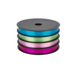 Bows And Sparkles .4"x72' 4ct End Channel Curl Gift Ribbon Blue/Green/Pink