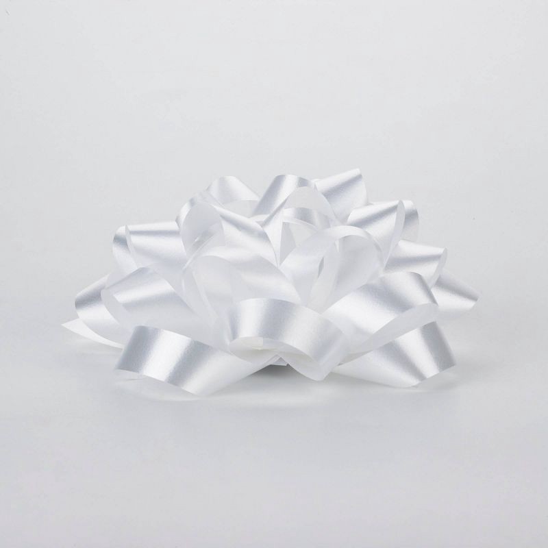 slide 2 of 3, Bows And Sparkles 6" Large Gift Bow White, 1 ct