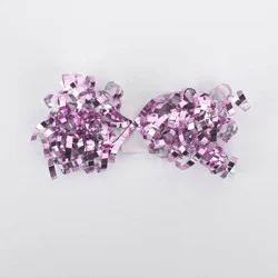 Bows And Sparkles 7" Glitter Crimped Curl Swirl Gift Bow Pink
