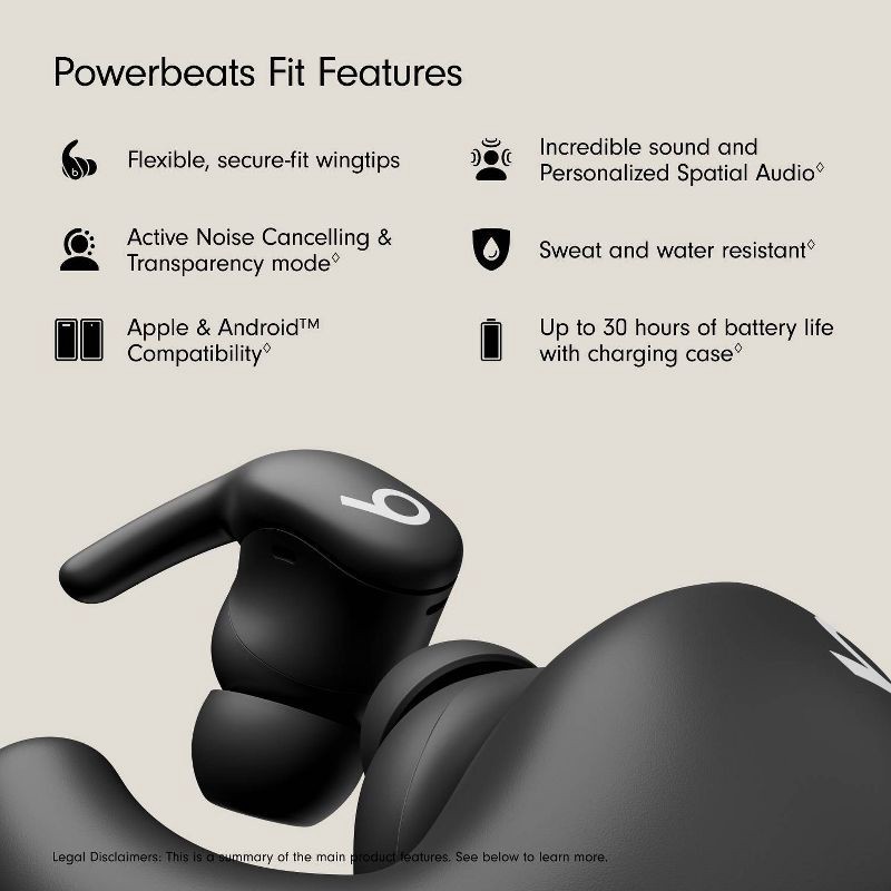 slide 4 of 10, Beats Powerbeats Fit Wireless Earbuds - Jet Black, 1 ct