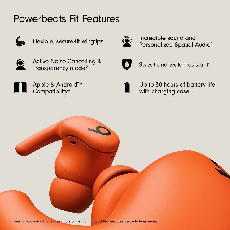 slide 4 of 10, Beats Powerbeats Fit Wireless Earbuds - Spark Orange, 1 ct