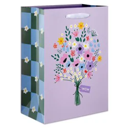American Greetings Large Mother's Day Gift Bag, Floral Bouquet 13"x10" Designed by Spaghetti and Meatballs