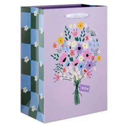 American Greetings Large Mother's Day Gift Bag, Floral Bouquet 13"x10" Designed by Spaghetti and Meatballs