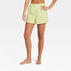 Women's Boxer Pajama Shorts 3.25"- Wild Fable™ Light Green M