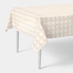 84"x60" Tablecloth Khaki Lattice - Threshold™