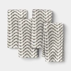 4Pk Cotton Napkins Black/Cream Wave - Threshold™