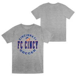 MLS FC Cincinnati Boys' Short Sleeve Gray Poly T-Shirt - S