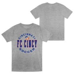 MLS FC Cincinnati Boys' Short Sleeve Gray Poly T-Shirt - L