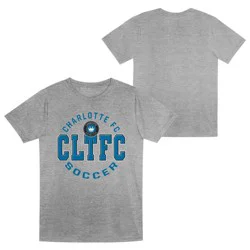 MLS Charlotte FC Boys' Short Sleeve Gray Poly T-Shirt - XS