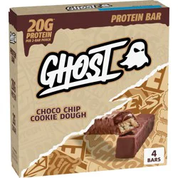 GHOST Chocolate Chip Cookie Dough Protein Bar - 20g Protein - 9.2oz/4pk