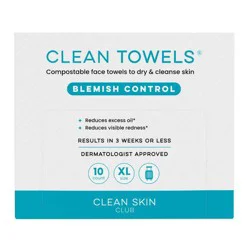 Clean Skin Club Blemish Control Cleansing Towels - XL - 10ct: Alcohol-Free, Normal, Oily, Sensitive & Acne-Prone Skin