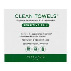 Clean Skin Club Sensitive Skin Cleansing Towels - XL - 10ct: Alcohol-Free, Trial Size, Facial Cleansers