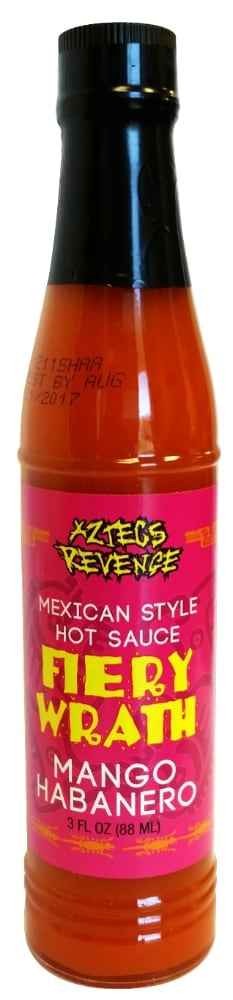 slide 1 of 1, Old World Aztecs Revenge Fiery Wrath Mango Habanero Pepper Hot Sauce, 3 fl oz