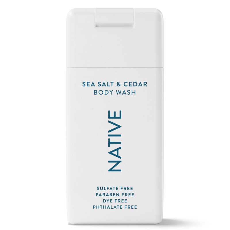 slide 1 of 11, Native Body Wash - Sea Salt & Cedar - 3oz: Basic Cleansing, Whole Body, Normal Skin, Squeeze Bottle, 3 oz