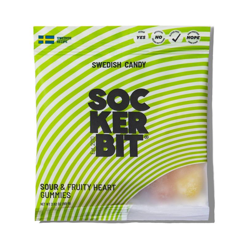 slide 1 of 5, Sockerbit Swedish Candy Sour & Fruity Heart Gummy - 2.82oz, 2.82 oz