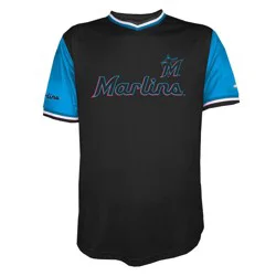 MLB Miami Marlins Men's TC Sublimated V-Neck Jersey - M