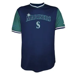 MLB Seattle Mariners Men's TC Sublimated V-Neck Jersey - XL