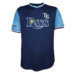 MLB Tampa Bay Rays Men's TC Sublimated V-Neck Jersey - XXL