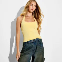 Women's Slim Fit Halter Top - Wild Fable™ Light Yellow XXS