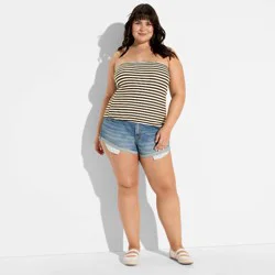 Women's ButterBliss Reversible Tube Top - Wild Fable™ Light Blue Striped XXL