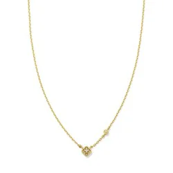 Kendra Scott Tiny Iris Cubic Zirconia Pendant Necklace - Gold/White One Size
