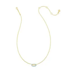 Kendra Scott Emma Open Framed Pendant Necklace - Gold/Blue Enamel One Size