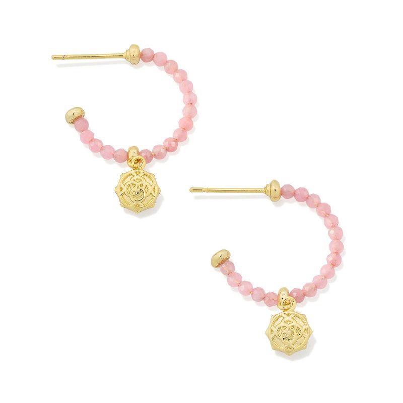 slide 1 of 2, Kendra Scott Marie Beaded Huggie Earrings - Gold/Mauve Quartzite One Size, 1 ct