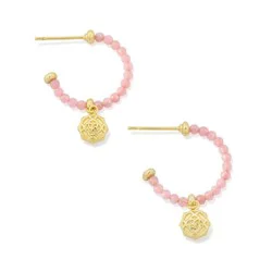 Kendra Scott Marie Beaded Huggie Earrings - Gold/Mauve Quartzite One Size