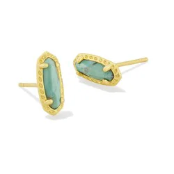 Kendra Scott Emma Stud Earrings - Gold Variegated/Turquoise Magnesite One Size