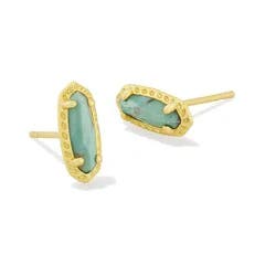 Kendra Scott Emma Stud Earrings - Gold Variegated/Turquoise Magnesite One Size