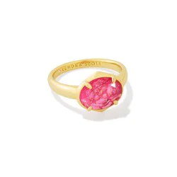 Kendra Scott Henley Band Ring - Gold/Fuchsia Glitter Glass 7