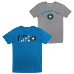 MLS Charlotte FC Toddler Boys' 2pk Poly T-Shirt - 2T