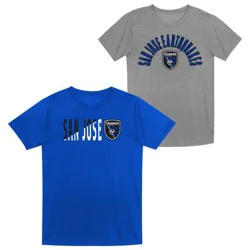 MLS San Jose Earthquakes Toddler Boys' 2pk Poly T-Shirt - 4T