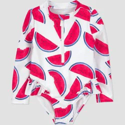 Carter's Just One You® Toddler Girls' Watermelon One Piece Swimsuit - White 3T