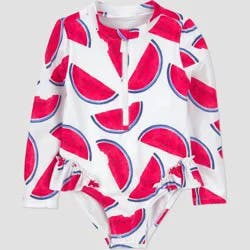 Carter's Just One You® Toddler Girls' Watermelon One Piece Swimsuit - White 3T