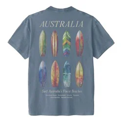Goodie Two Sleeves Men's Australia Surfboards Short Sleeve Graphic T-Shirt - Heathered Dark Blue S