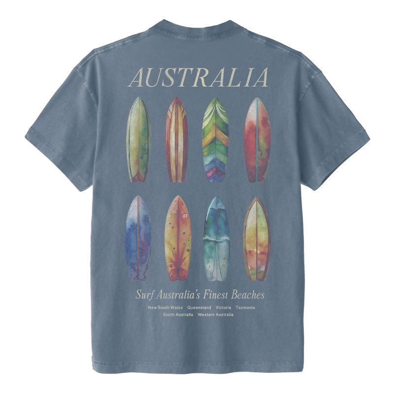 slide 1 of 2, Goodie Two Sleeves Men's Australia Surfboards Short Sleeve Graphic T-Shirt - Heathered Dark Blue XXL, 1 ct