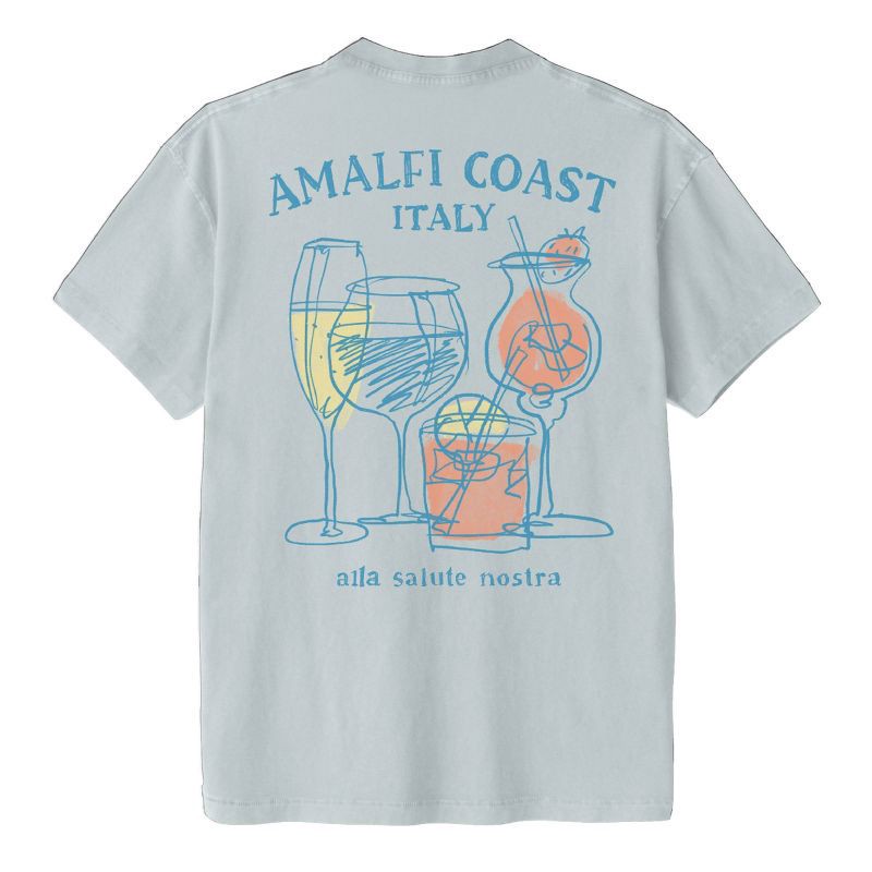 slide 1 of 2, Goodie Two Sleeves Men's Amalfi Coast Short Sleeve Graphic T-Shirt - Light Blue XL, 1 ct