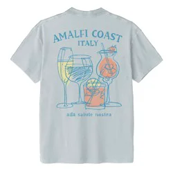 Goodie Two Sleeves Men's Amalfi Coast Short Sleeve Graphic T-Shirt - Light Blue XL