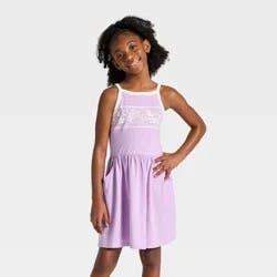 Girls' Skater Dress - Cat & Jack™ Lilac Purple L