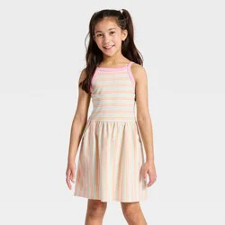 Girls' Striped Skater Dress - Cat & Jack™ M