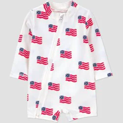 Carter's Just One You® Infant Boys' Americana One Piece Swimsuit - White 3M