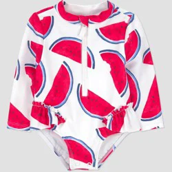 Carter's Just One You® Baby Girls' Watermelon One Piece Swimsuit - White 9M