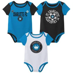 MLS Charlotte FC Infant Boys' 3pk Bodysuit - 0-3M