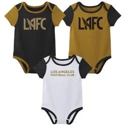 MLS Los Angeles FC Infant Boys' 3pk Bodysuit - 0-3M