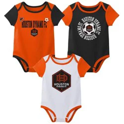 MLS Houston Dynamo Infant Boys' 3pk Bodysuit - 3-6M