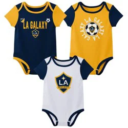 MLS Los Angeles Galaxy Infant Boys' 3pk Bodysuit - 12M