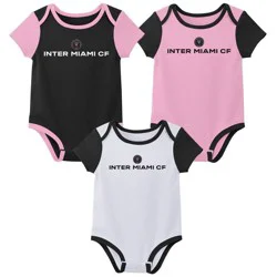 MLS Inter Miami CF Infant Boys' 3pk Bodysuit - 0-3M