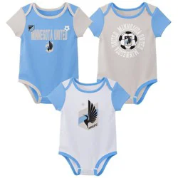 MLS Minnesota United FC Infant Boys' 3pk Bodysuit - 12M